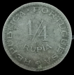 Cupro Nickel Quarter Rupia Coin of Indo Portuguese.