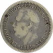 Silver Quarter Rupee Coin of  Indo Portuguese Luis I.