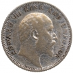 Calcutta Mint Silver Quarter Rupee Coin of King Edward VII of 1907