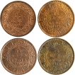 Calcutta-Mint-Bronze-One-Twelfth-Anna-Coins-of-King-Edward-VII-of-1907and--1908-and-1909-and-1910