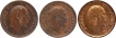 Calcutta-Mint-Bronze-Half-Pice-Coins-of-King-Edward-VII-of-1908-and-1909-and-1910