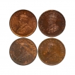 Calcutta-Mint-of-Bronze-Half-Pice-Coins-of-King-George-V-of-1915-and--1916-and-1917-and-1918