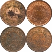 Calcutta-Mint-Bronze-Half-Pice-Coins-of-King-George-V-of-1927-1928-1929-and-1930
