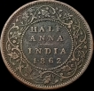 Madras-Mint-Copper-Half-Anna-Coin-of-Victoria-Queen-of-1862