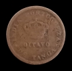 Colonial-Coinage-Copper-One-Eighth-Tanga-Coin-of-Luiz-I-of-Indo--Portuguese.