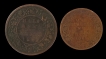Madras-Mint-Copper-Half-And-Quarter-Anna-Coins-of-1862-of-Victoria-Queen.