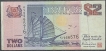  Sailing boat series Two Dollars note of Singapore.